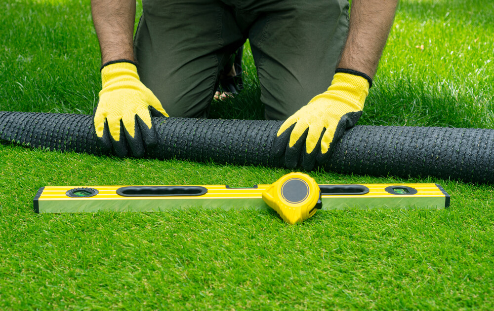 Landscaping of the Yard With Artificial Turf