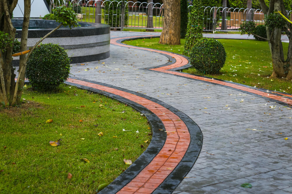 Printed Concrete Walkway Texture Background