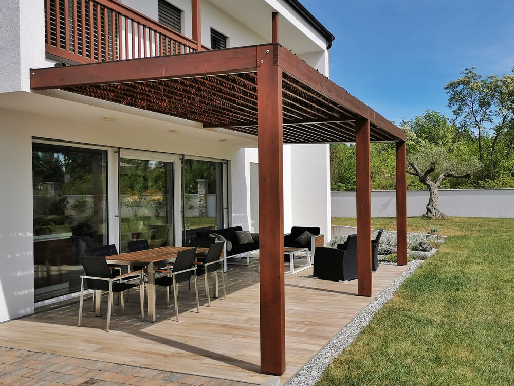 Pergola and Terrace of Modern Prefabricated House