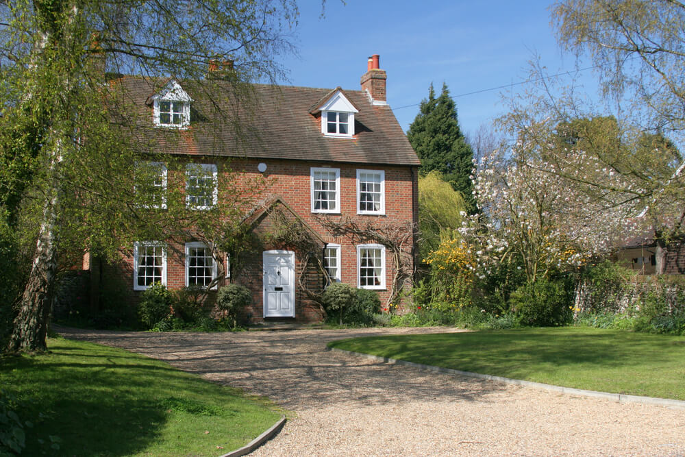 Georgian House and Drive in English Village