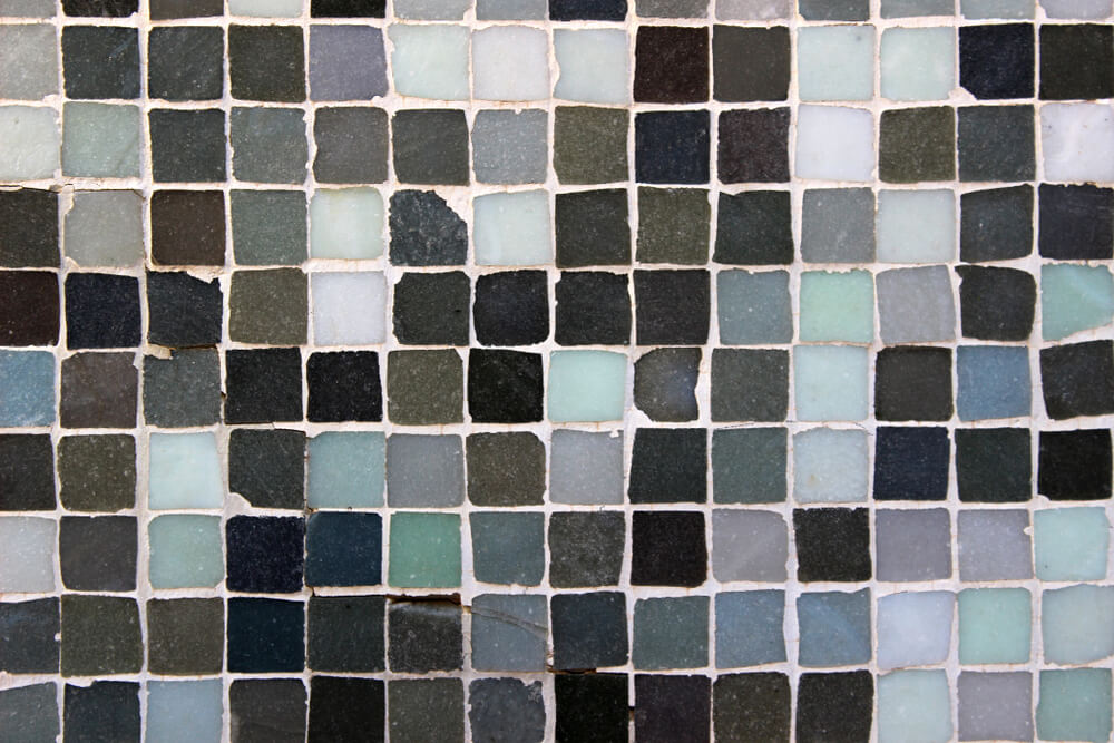 Black and White Mosaic Stone Wall