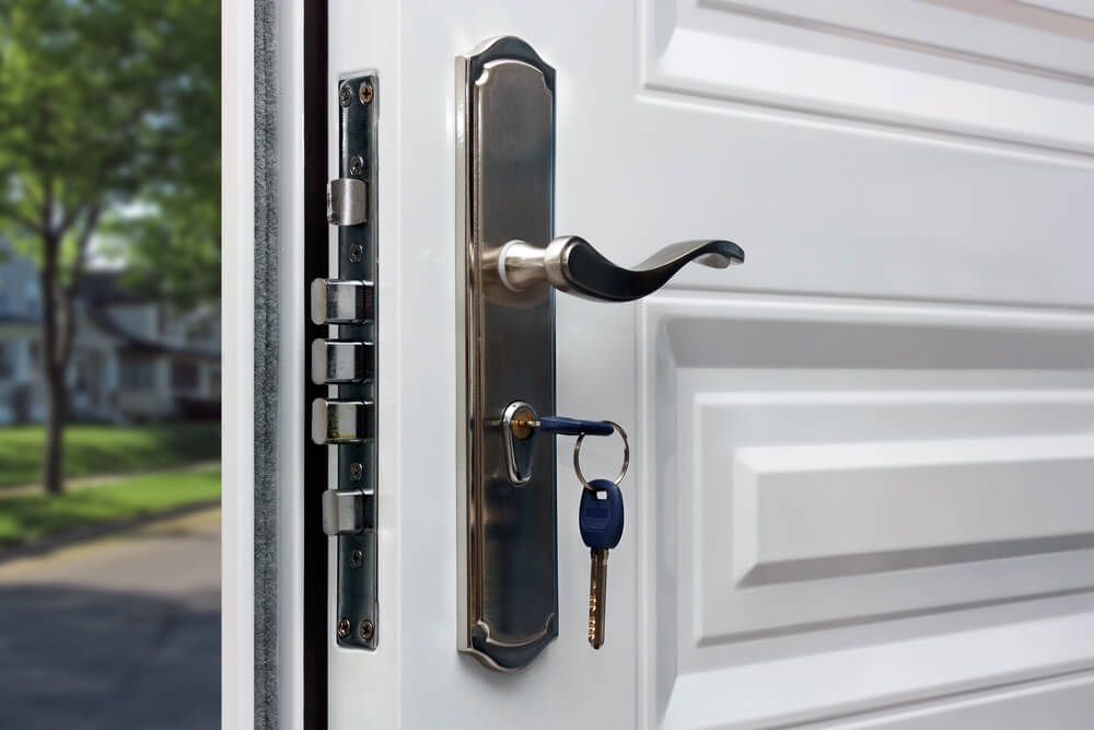 Open door of a family home