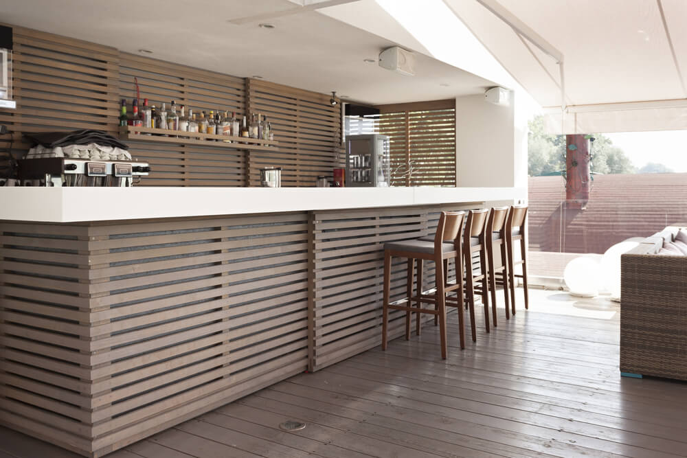 Bar Counter in Interior Modern Floating Restaurant